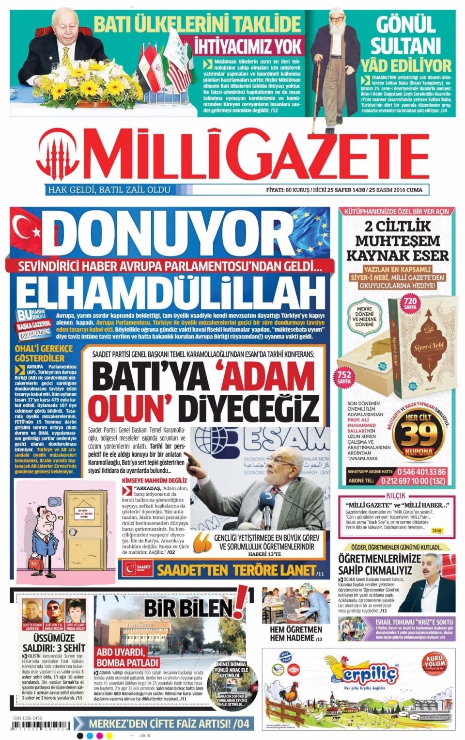 25 Kasım Cuma Gazete Manşetleri 9