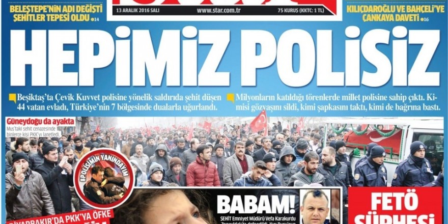 13 Aralık Salı gazete manşetleri