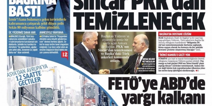 8 Ocak Pazar Gazete Manşetleri