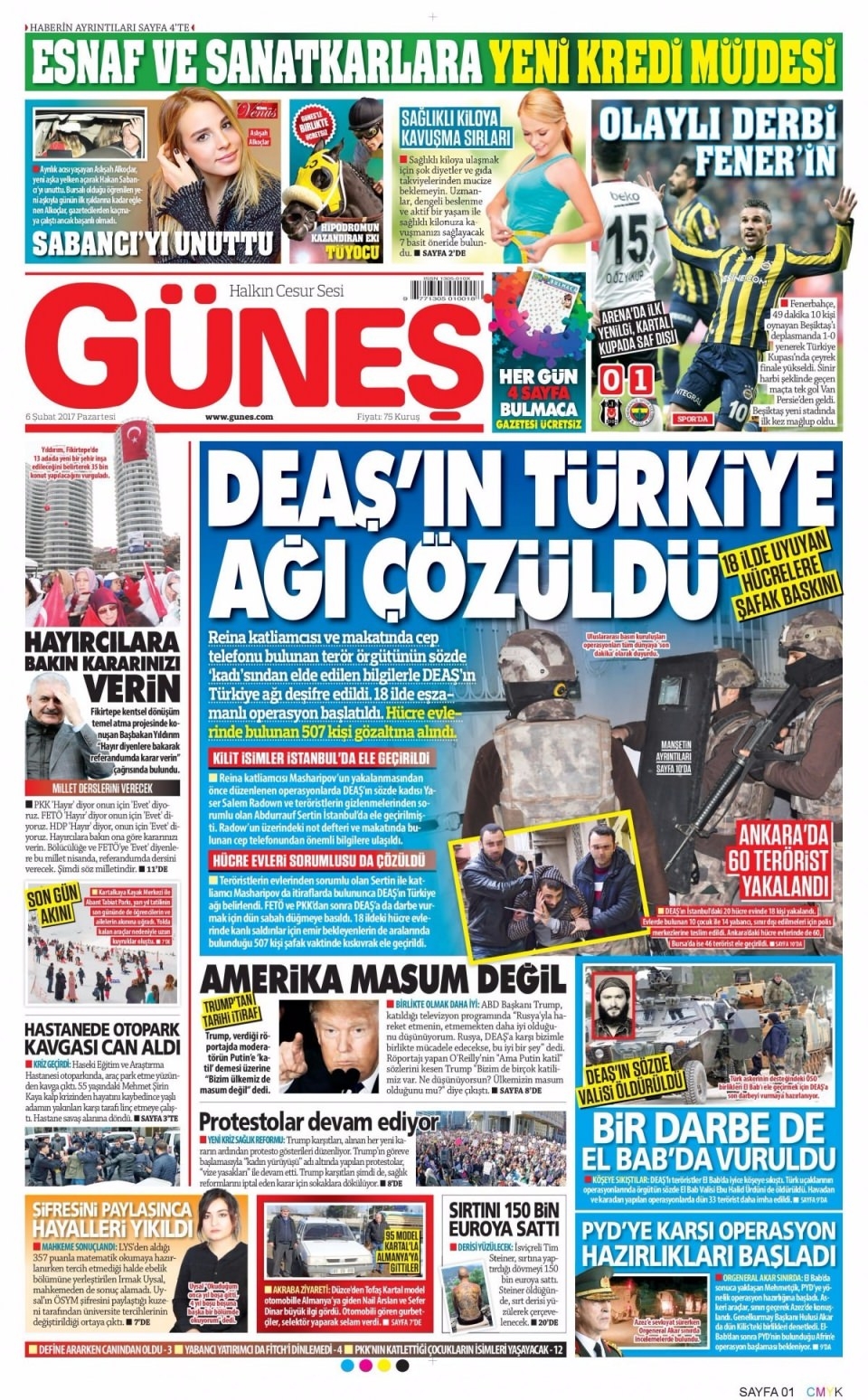 6 Şubat Pazartesi Gazete Manşetleri 17