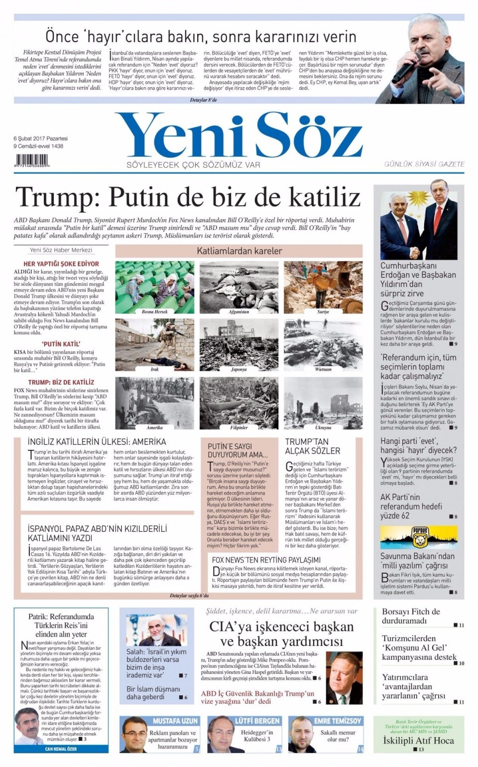 6 Şubat Pazartesi Gazete Manşetleri 22