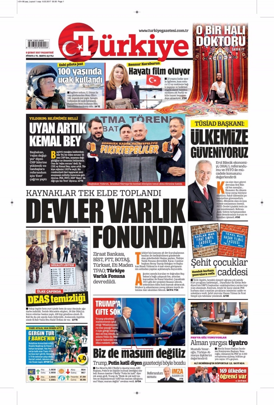 6 Şubat Pazartesi Gazete Manşetleri 5