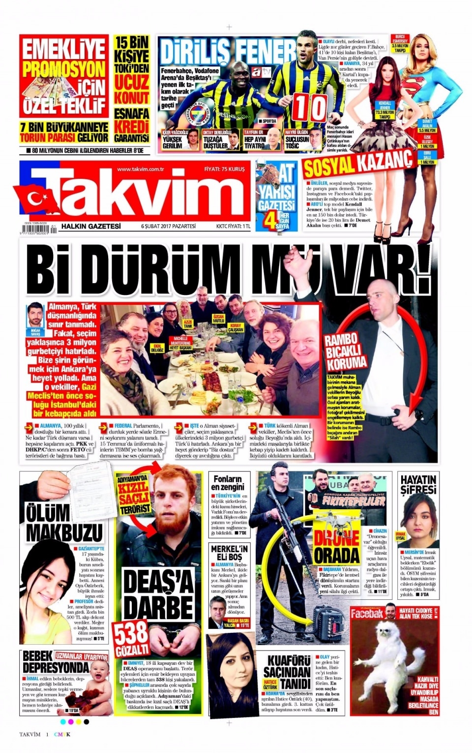 6 Şubat Pazartesi Gazete Manşetleri 8