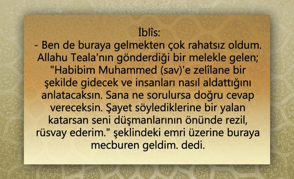 Peygamber Efendimiz (SAV)'in  Şeytan ile konuşması 12