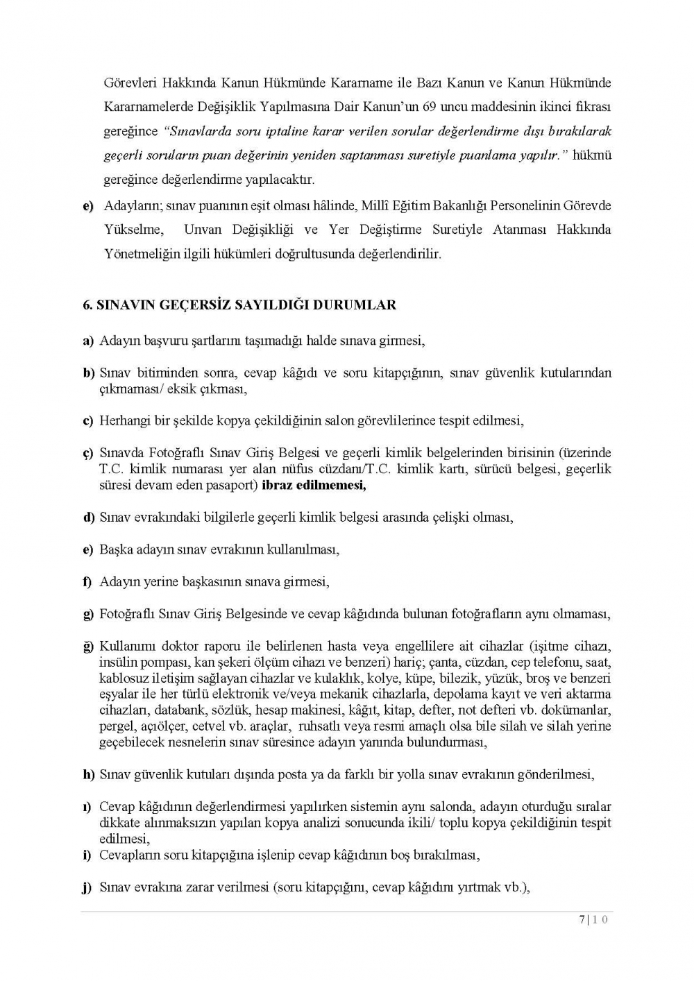 MEB Şube Müdürlüğü 2018 Sınav Kılavuzu Duyurusu 8