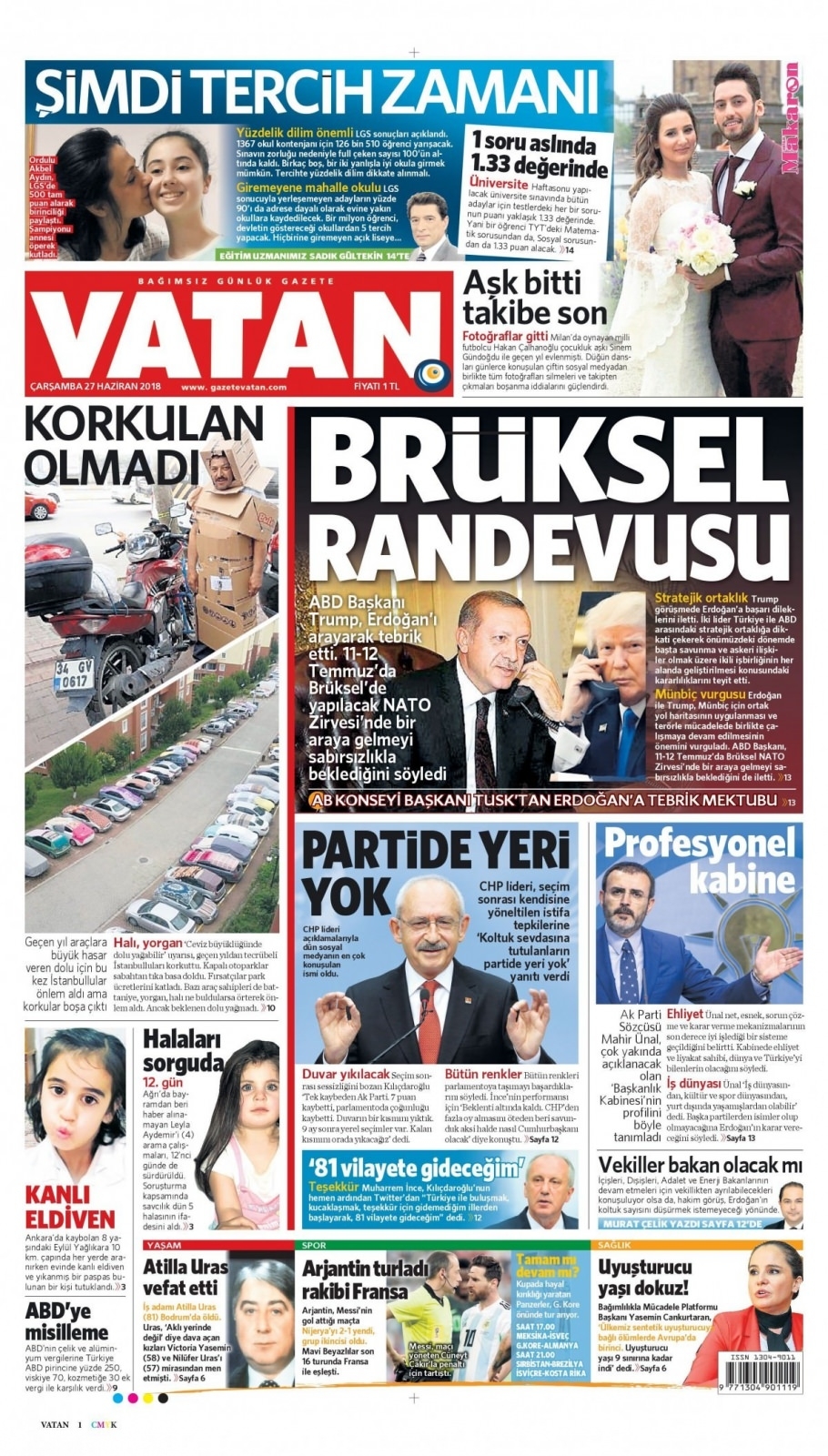 27 Haziran 2018 gazete manşetleri 13