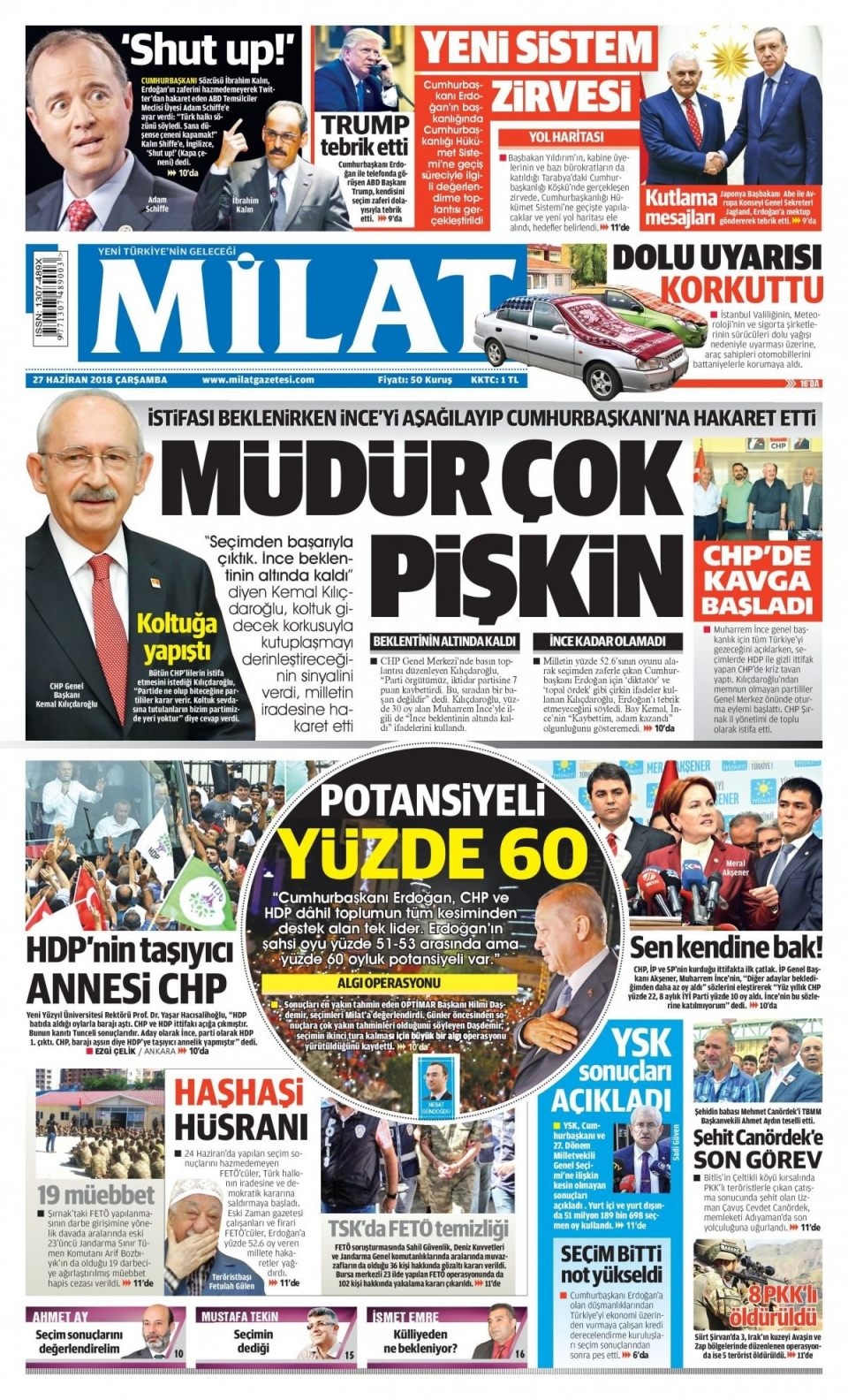 27 Haziran 2018 gazete manşetleri 14
