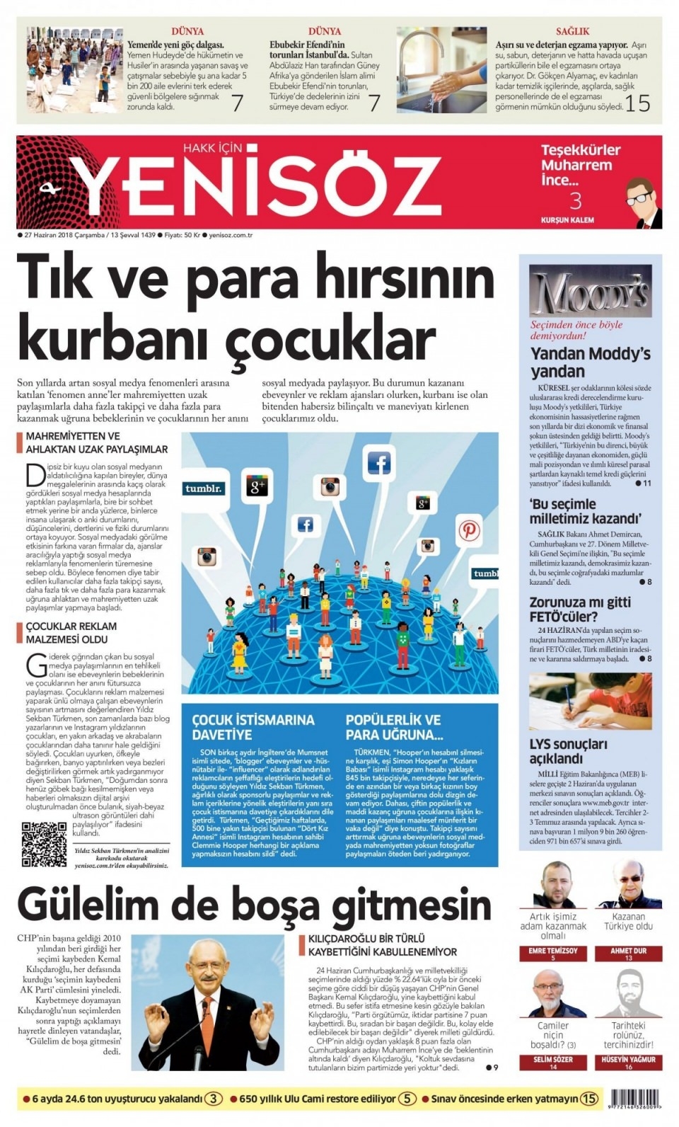 27 Haziran 2018 gazete manşetleri 20