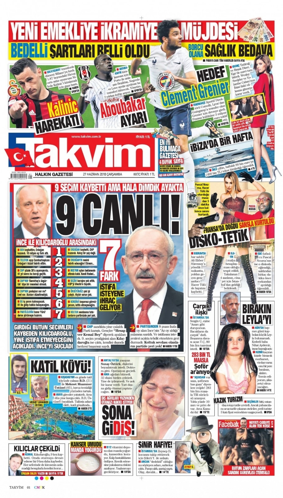 27 Haziran 2018 gazete manşetleri 8