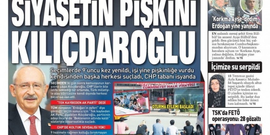 27 Haziran 2018 gazete manşetleri