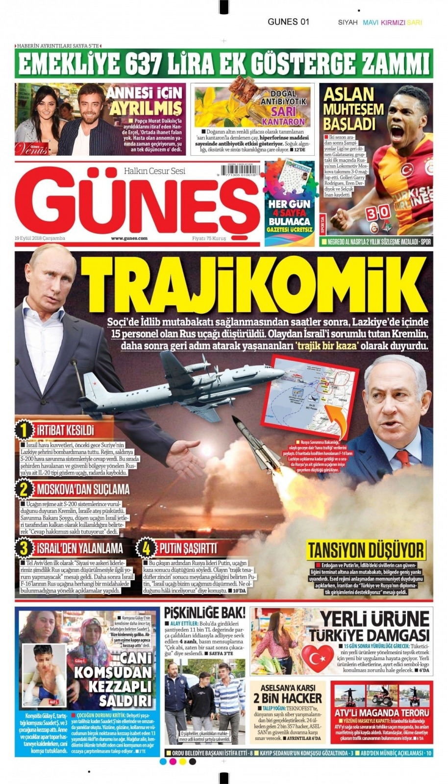 19 Eylül 2018 gazete manşetleri 16