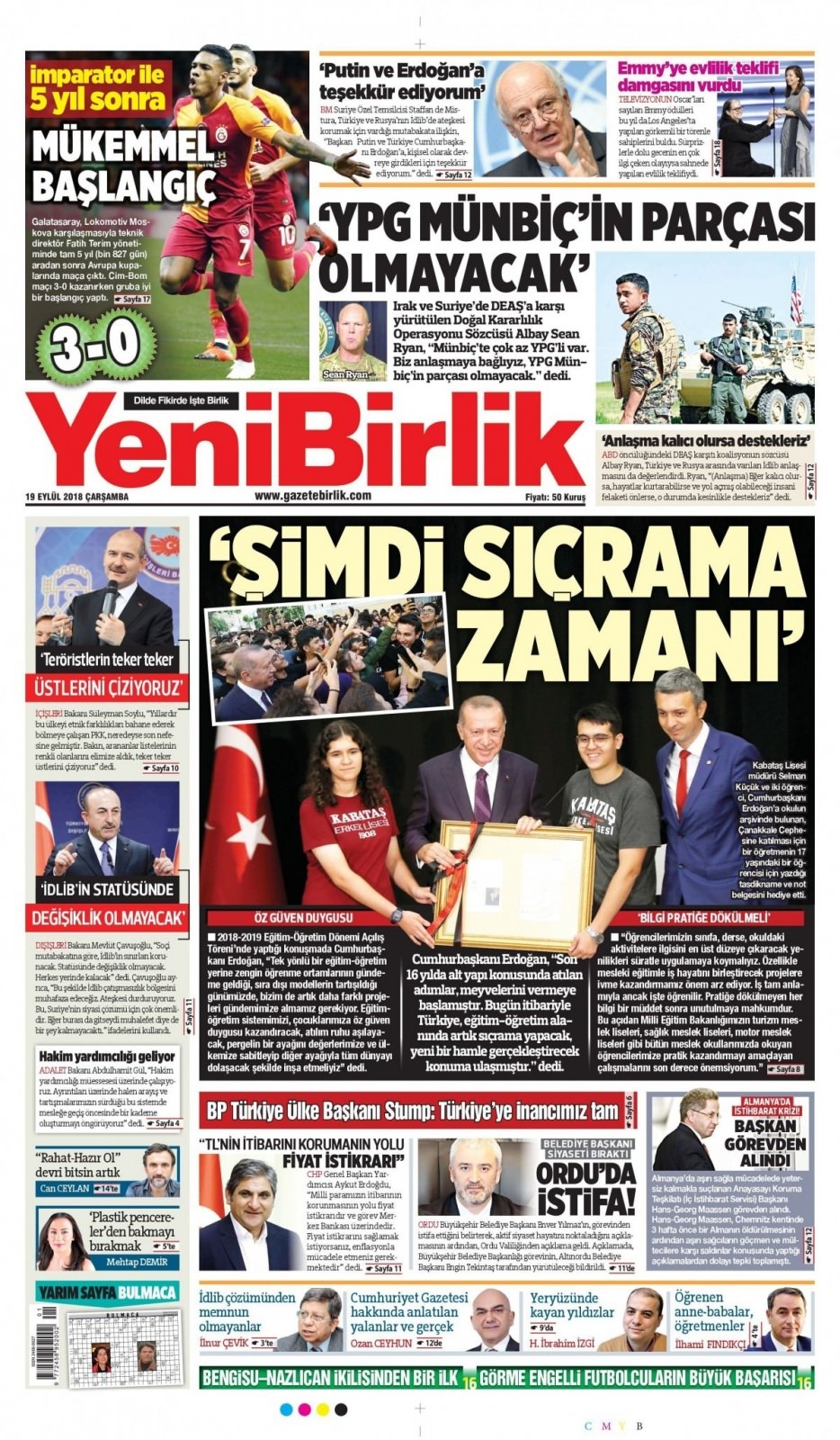 19 Eylül 2018 gazete manşetleri 20