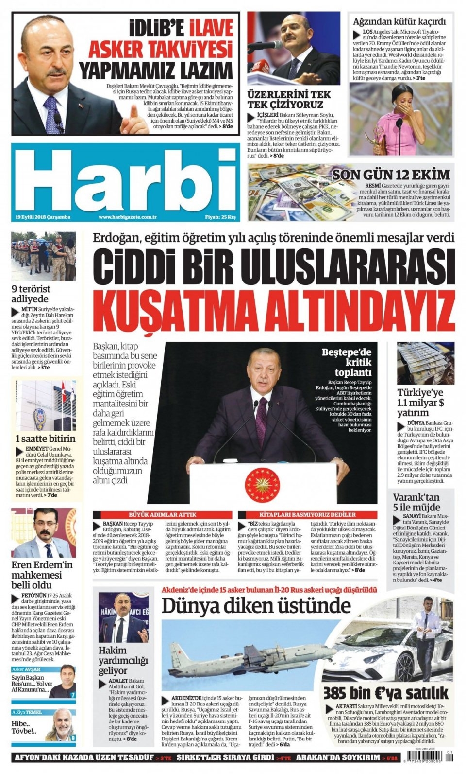 19 Eylül 2018 gazete manşetleri 22