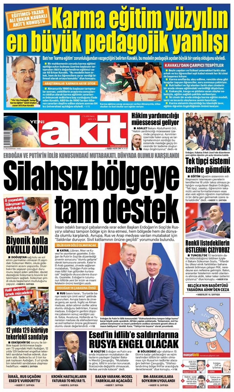 19 Eylül 2018 gazete manşetleri 6