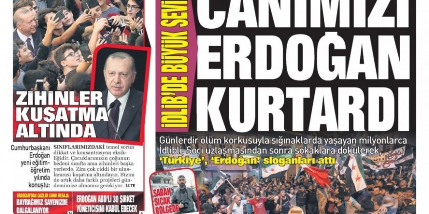 19 Eylül 2018 gazete manşetleri