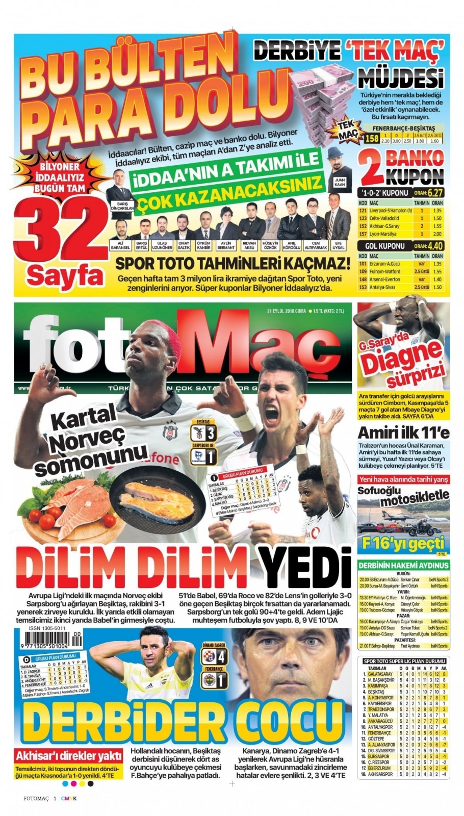 21 Eylül 2018 gazete manşetleri 14