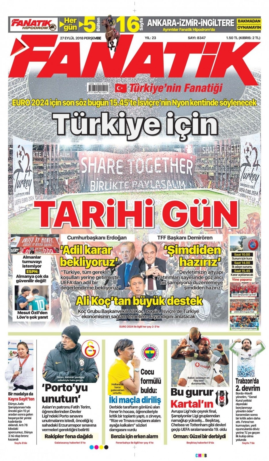 27 Eylül 2018 gazete manşetleri 17