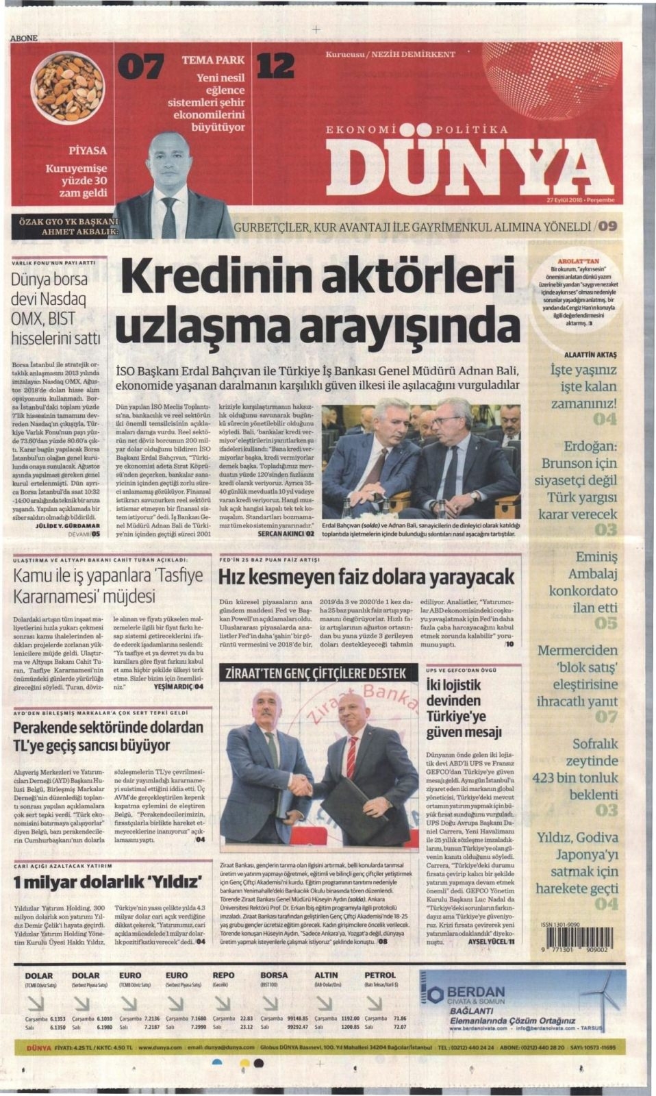 27 Eylül 2018 gazete manşetleri 21