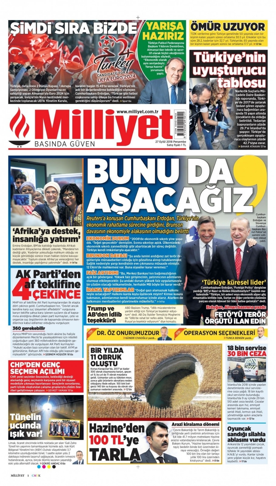 27 Eylül 2018 gazete manşetleri 4