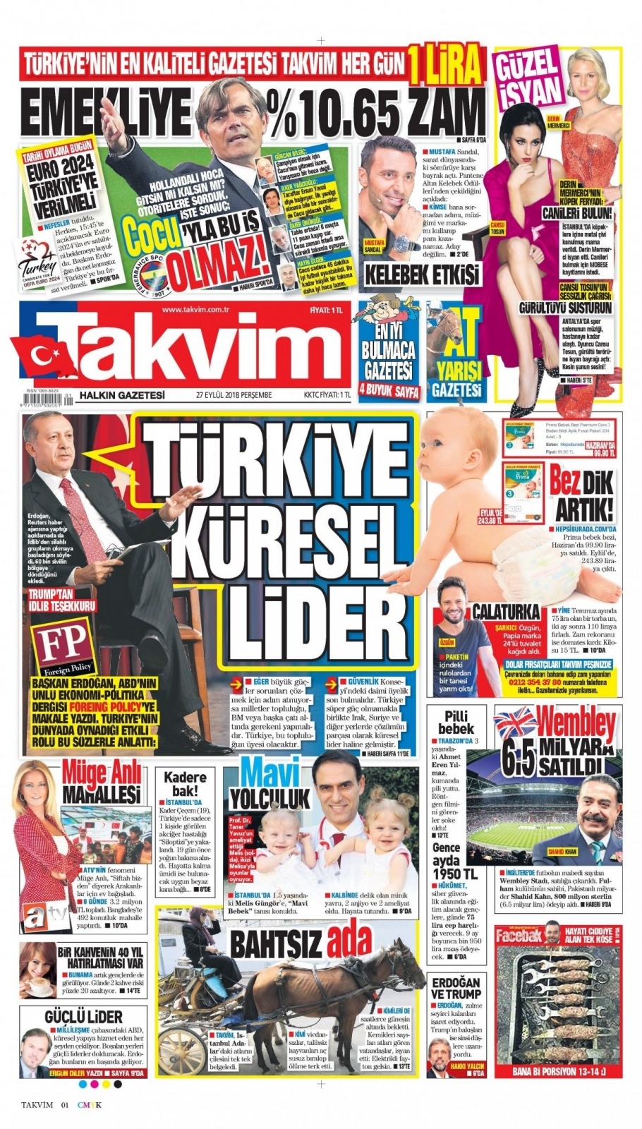 27 Eylül 2018 gazete manşetleri 8