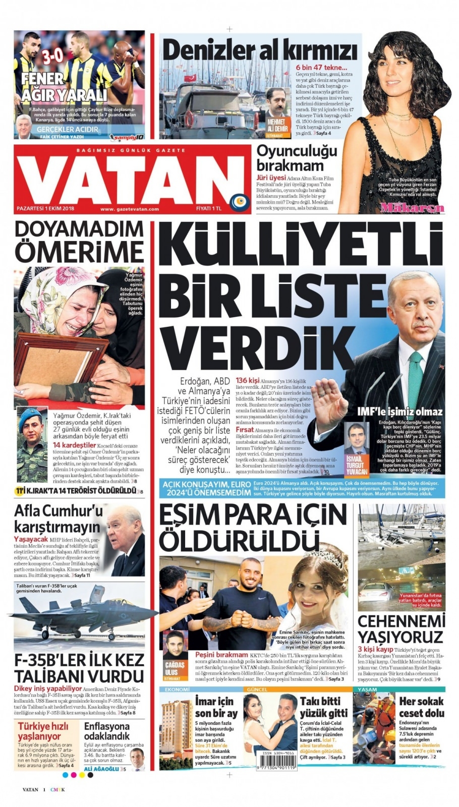 1 Ekim Pazartesi gazete manşetleri 10