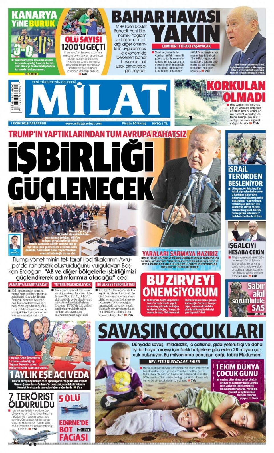 1 Ekim Pazartesi gazete manşetleri 11