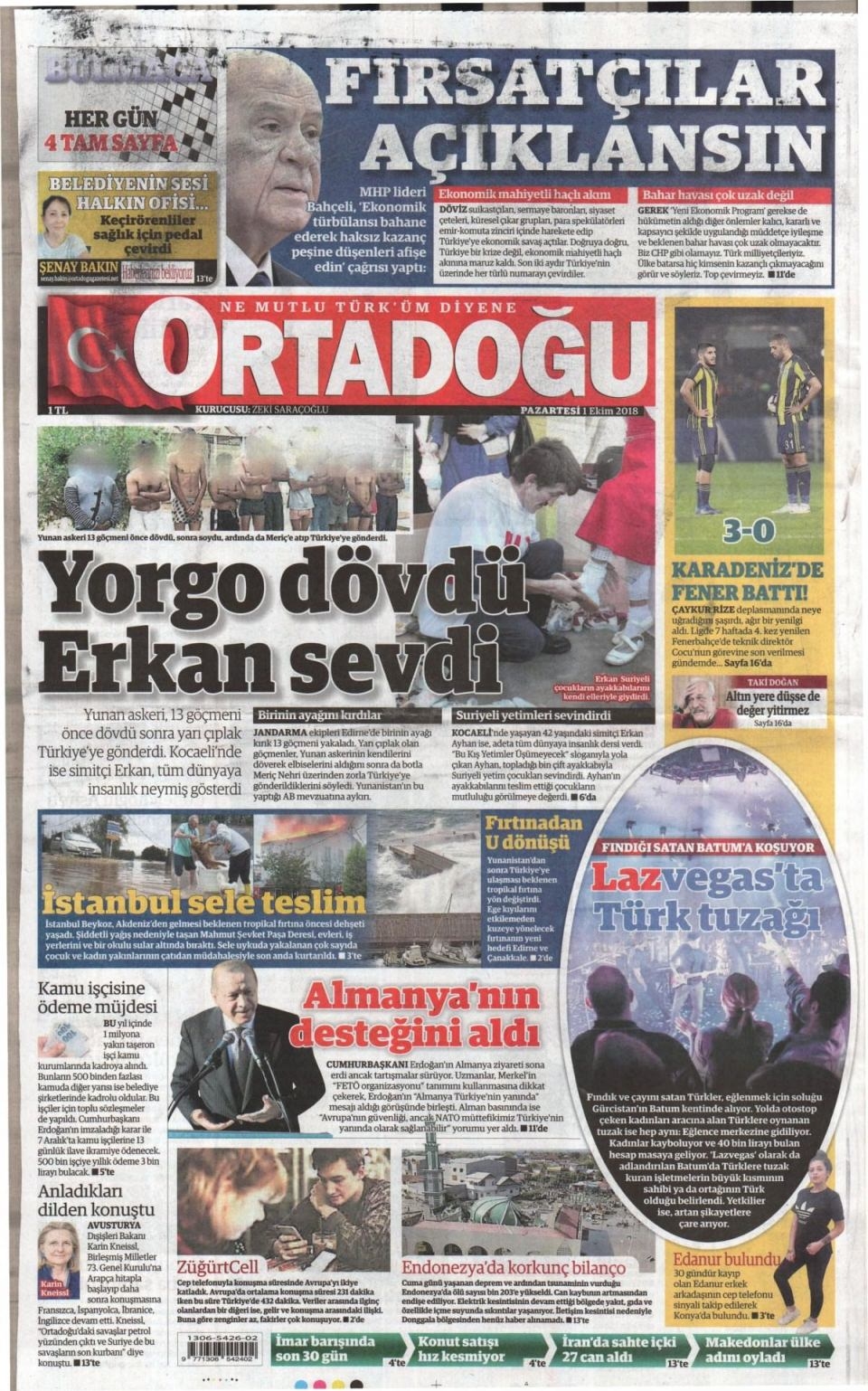 1 Ekim Pazartesi gazete manşetleri 13