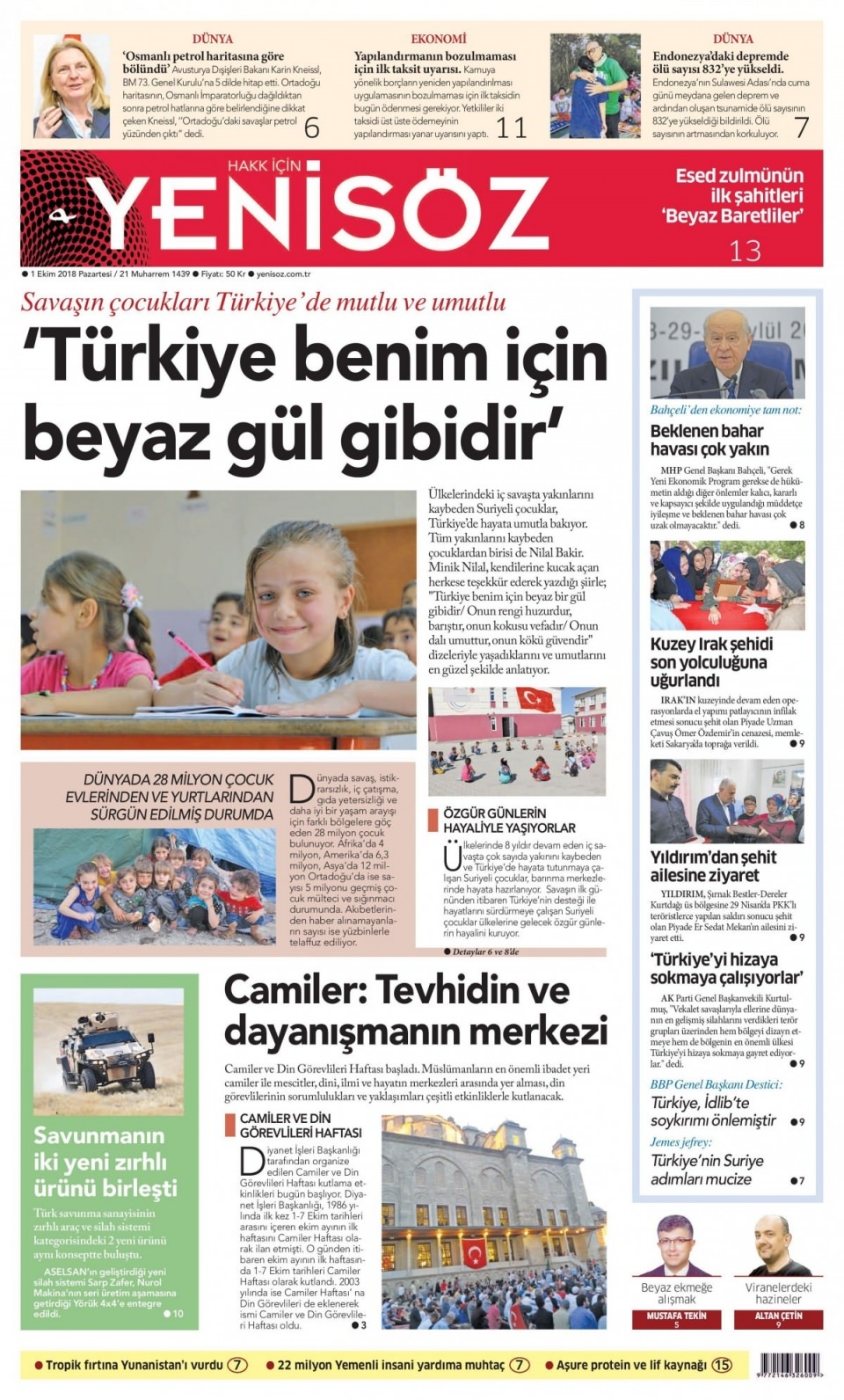 1 Ekim Pazartesi gazete manşetleri 17