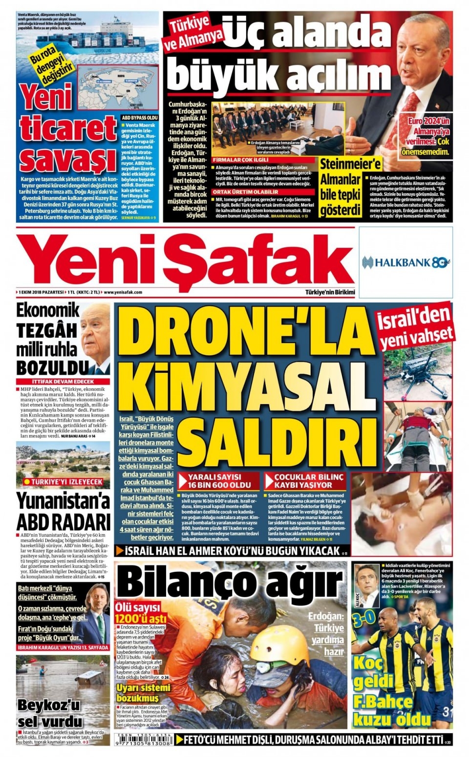 1 Ekim Pazartesi gazete manşetleri 3