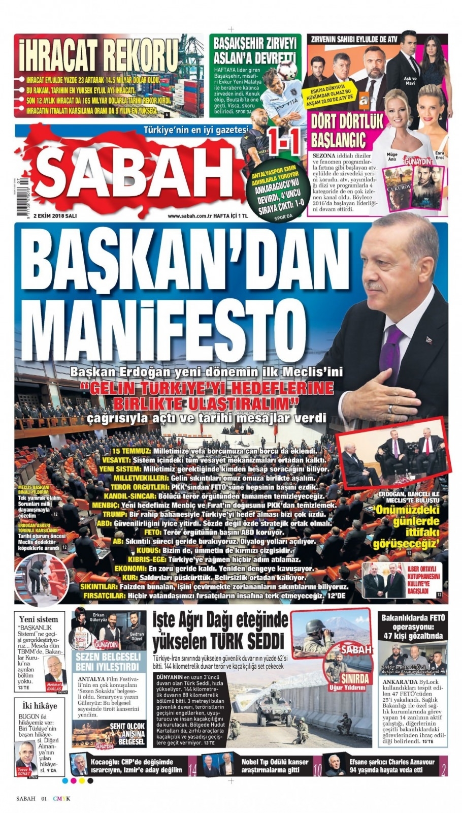 02 Ekim 2018 galeri manşetleri 1