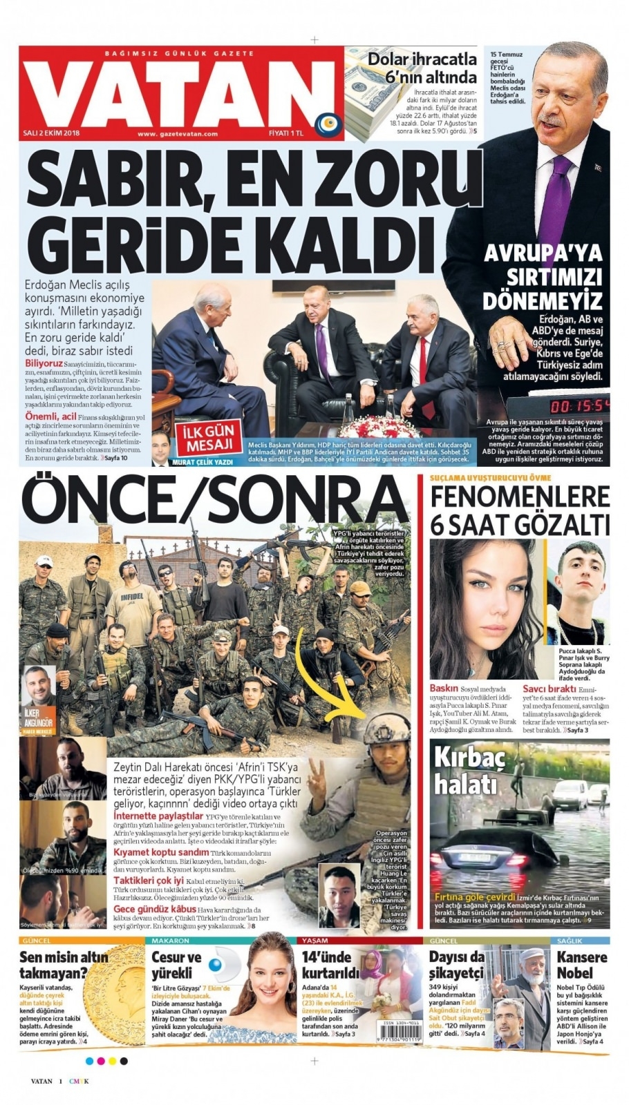 02 Ekim 2018 galeri manşetleri 12