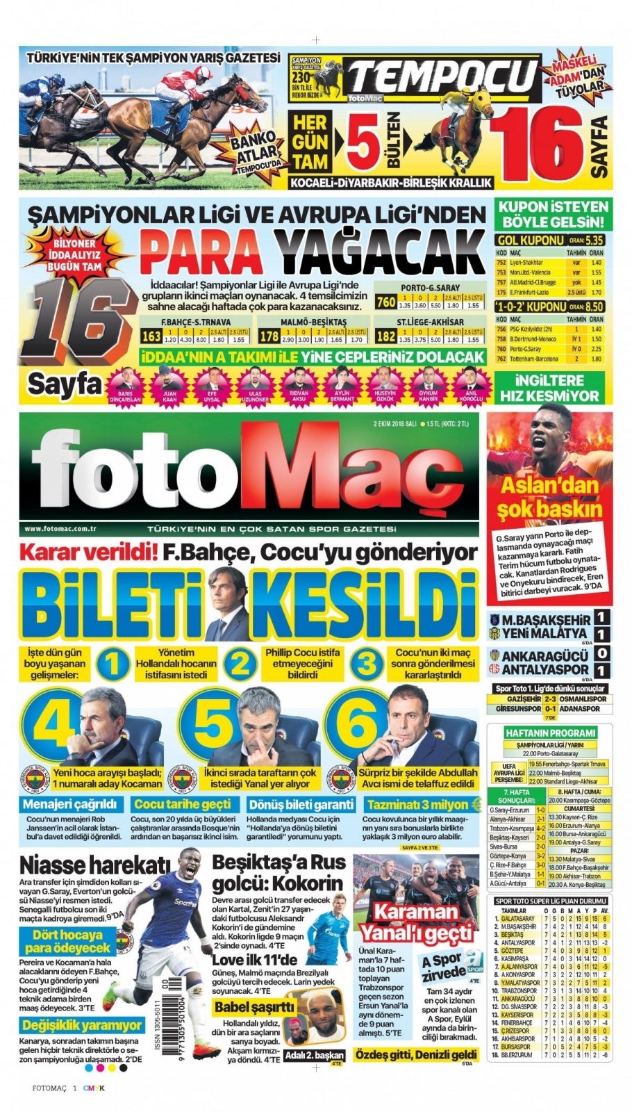 02 Ekim 2018 galeri manşetleri 14