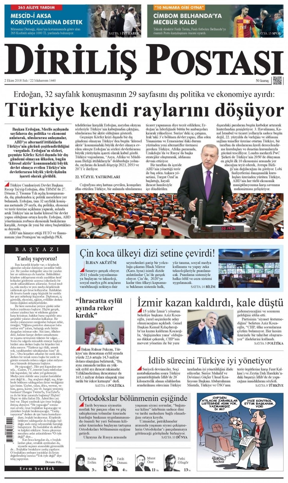 02 Ekim 2018 galeri manşetleri 18