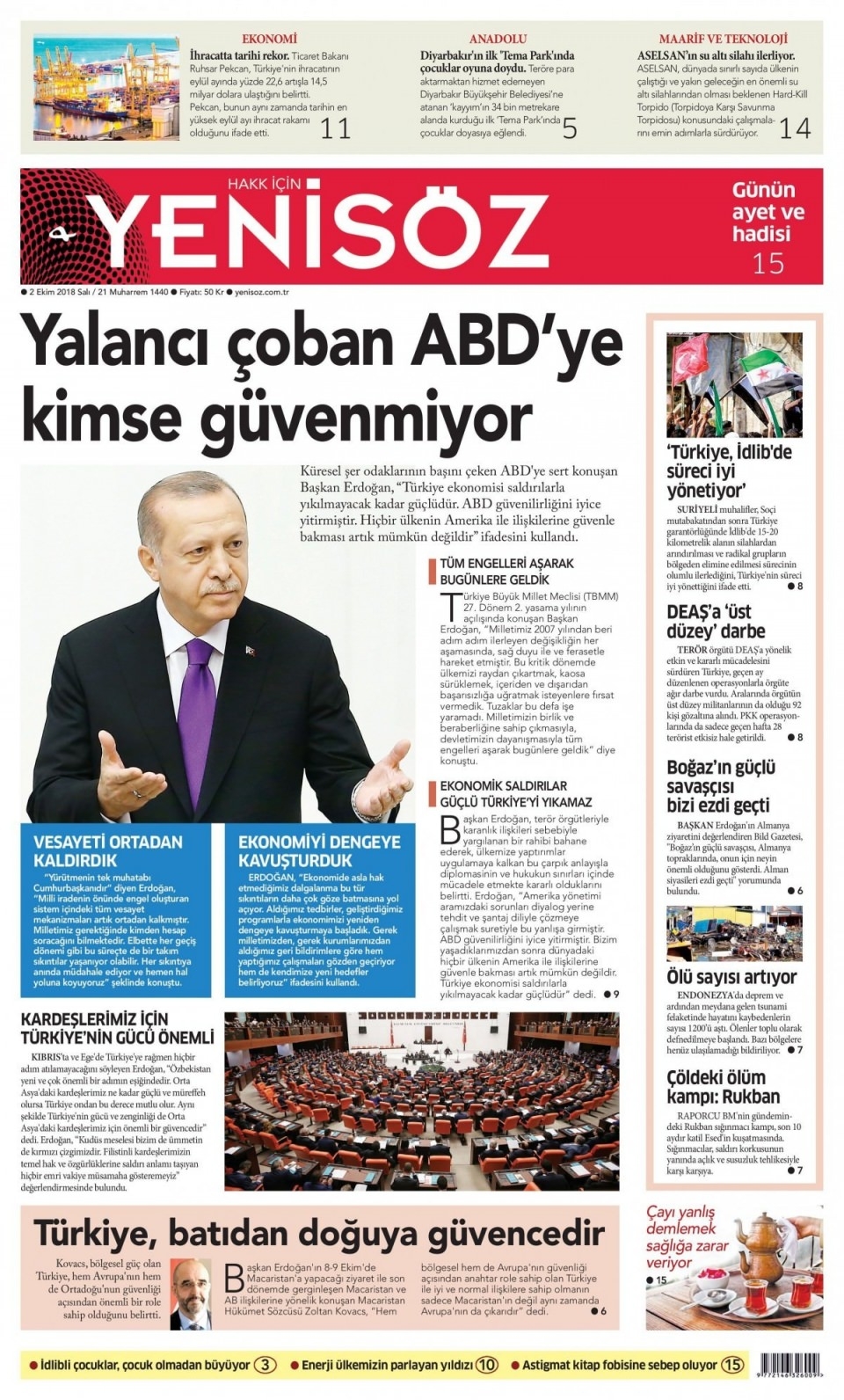 02 Ekim 2018 galeri manşetleri 19