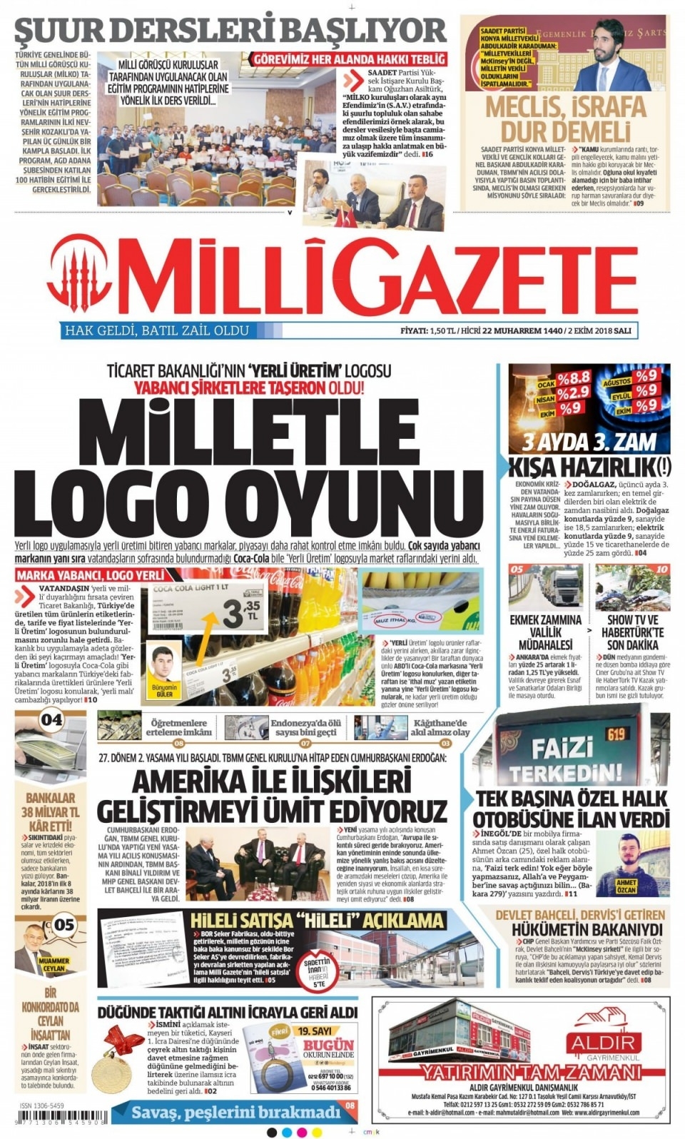 02 Ekim 2018 galeri manşetleri 9