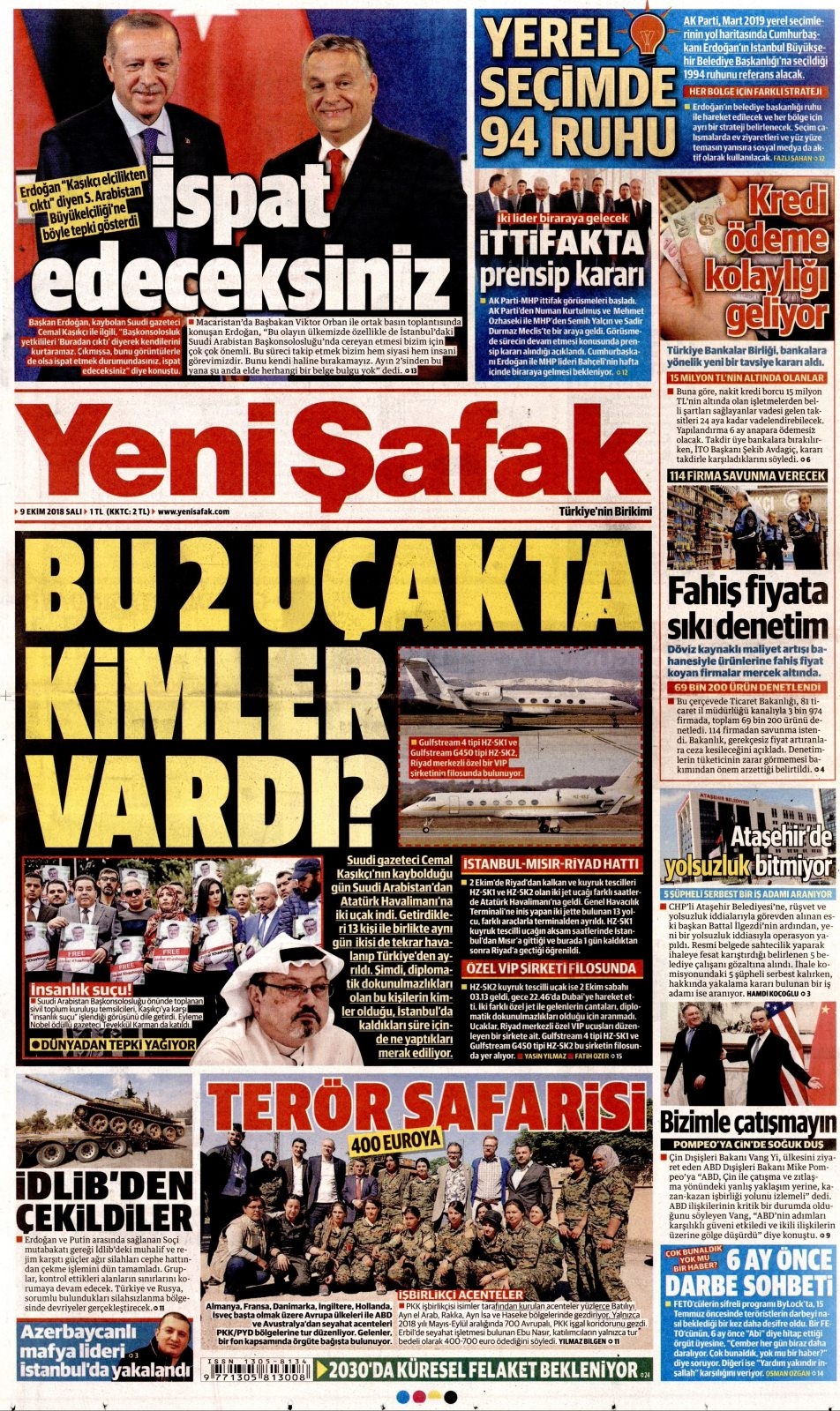 9 Ekim gazete manşetleri 13