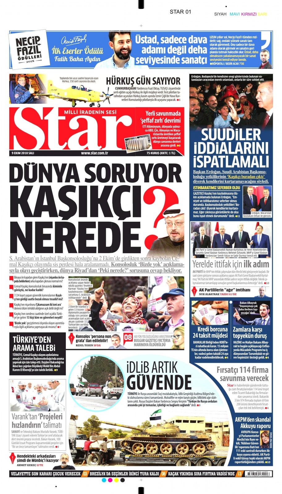 9 Ekim gazete manşetleri 5