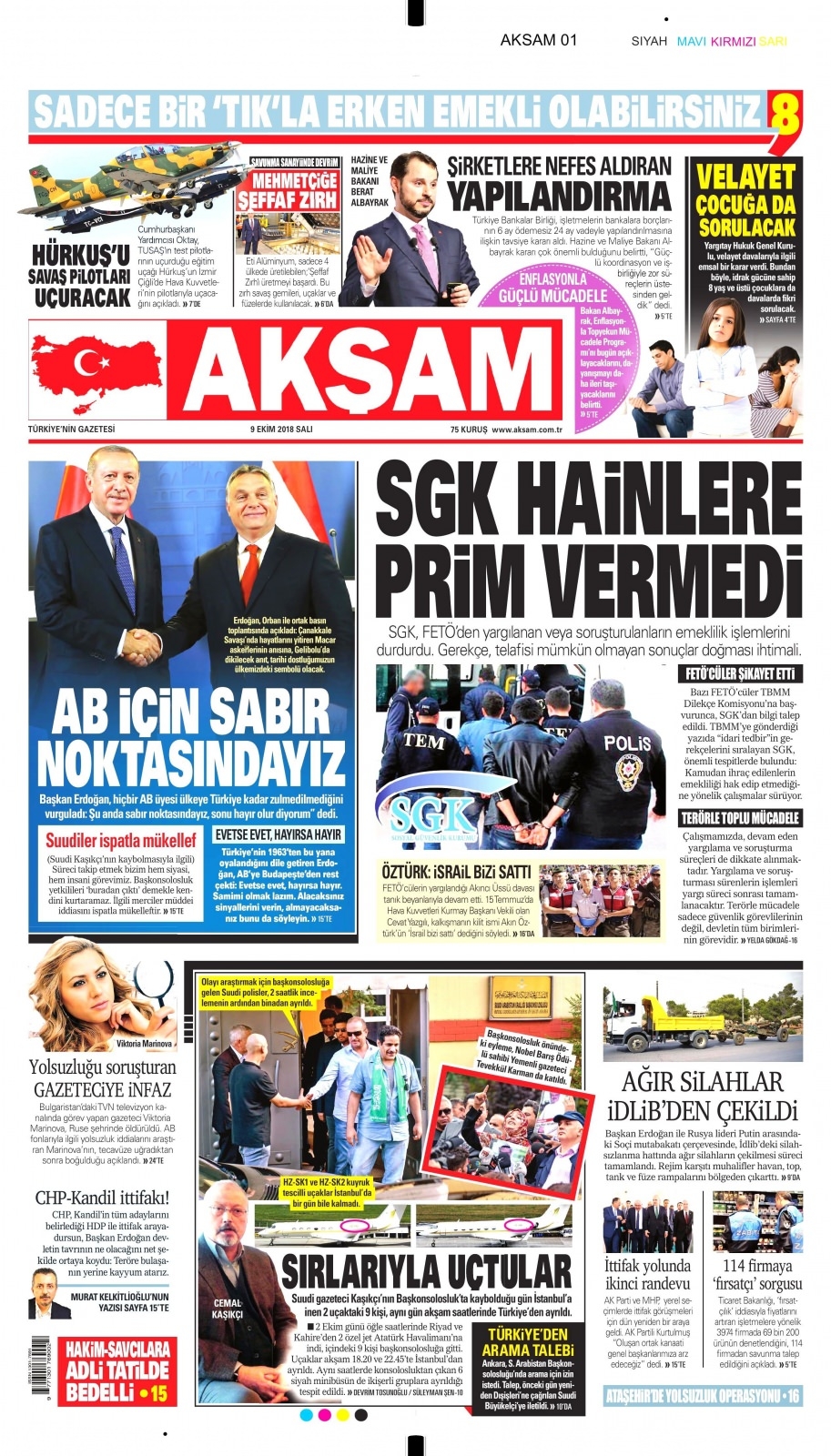 9 Ekim gazete manşetleri 8