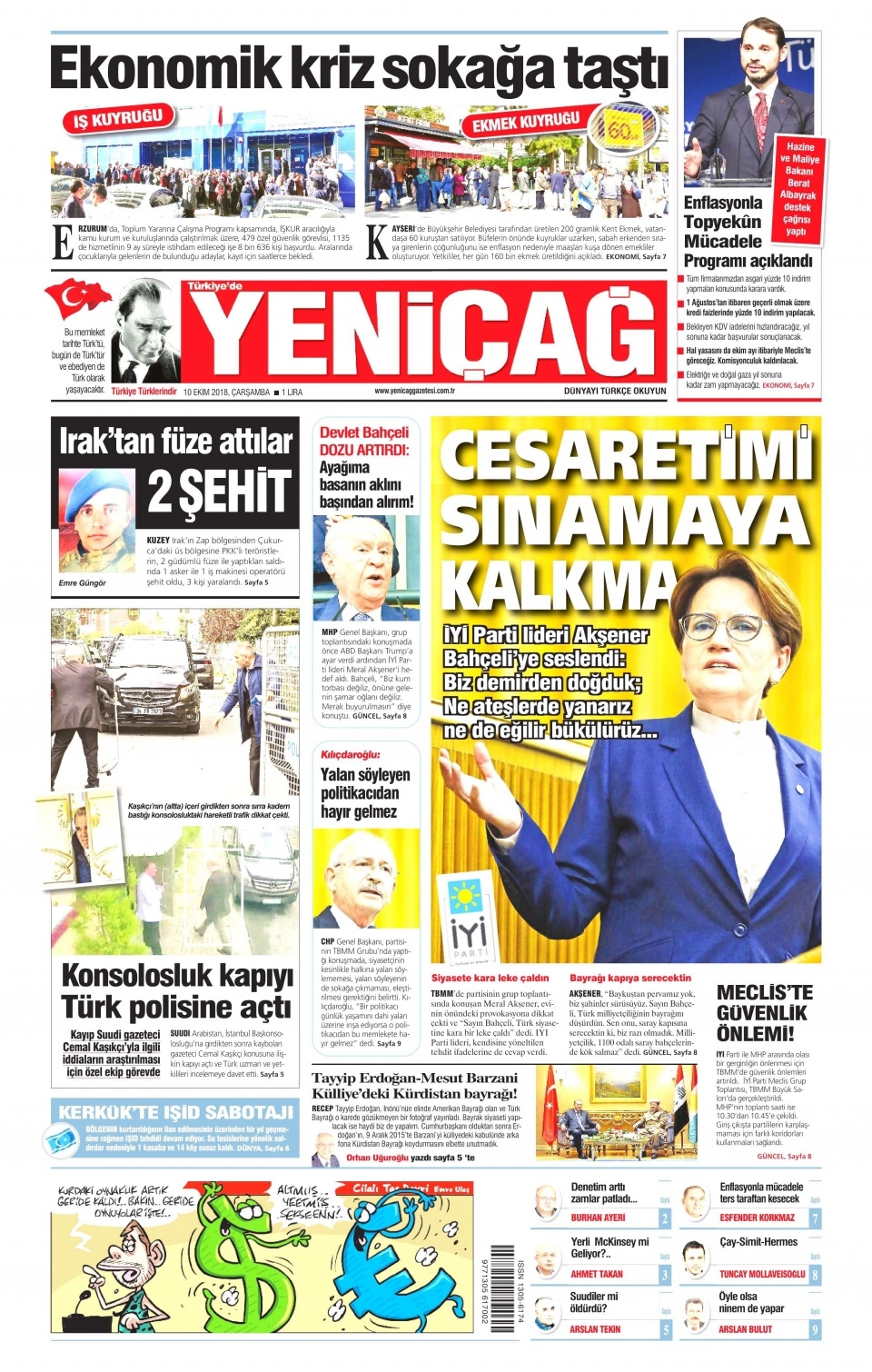 10 Ekim gazete manşetleri 13