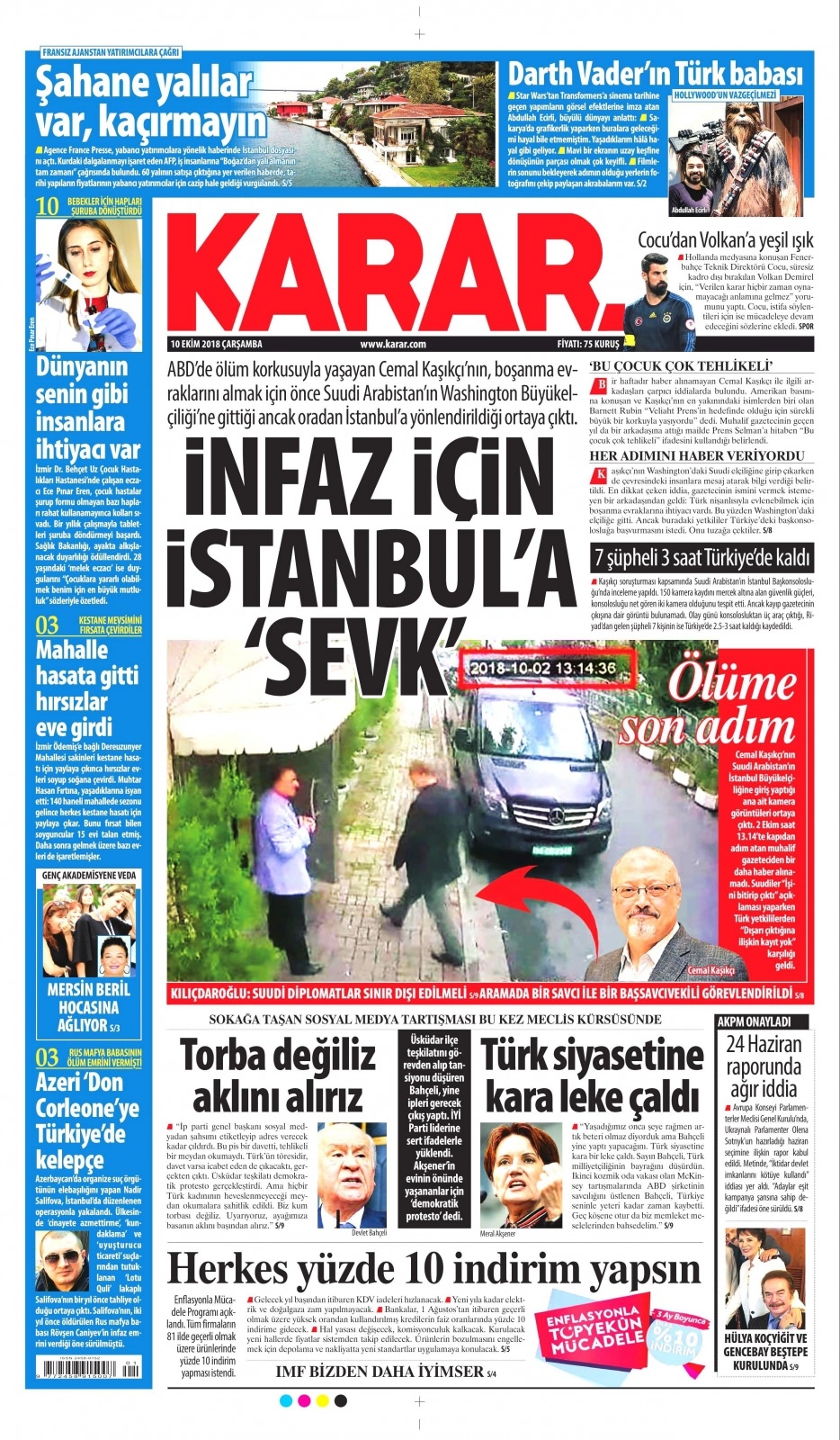 10 Ekim gazete manşetleri 15