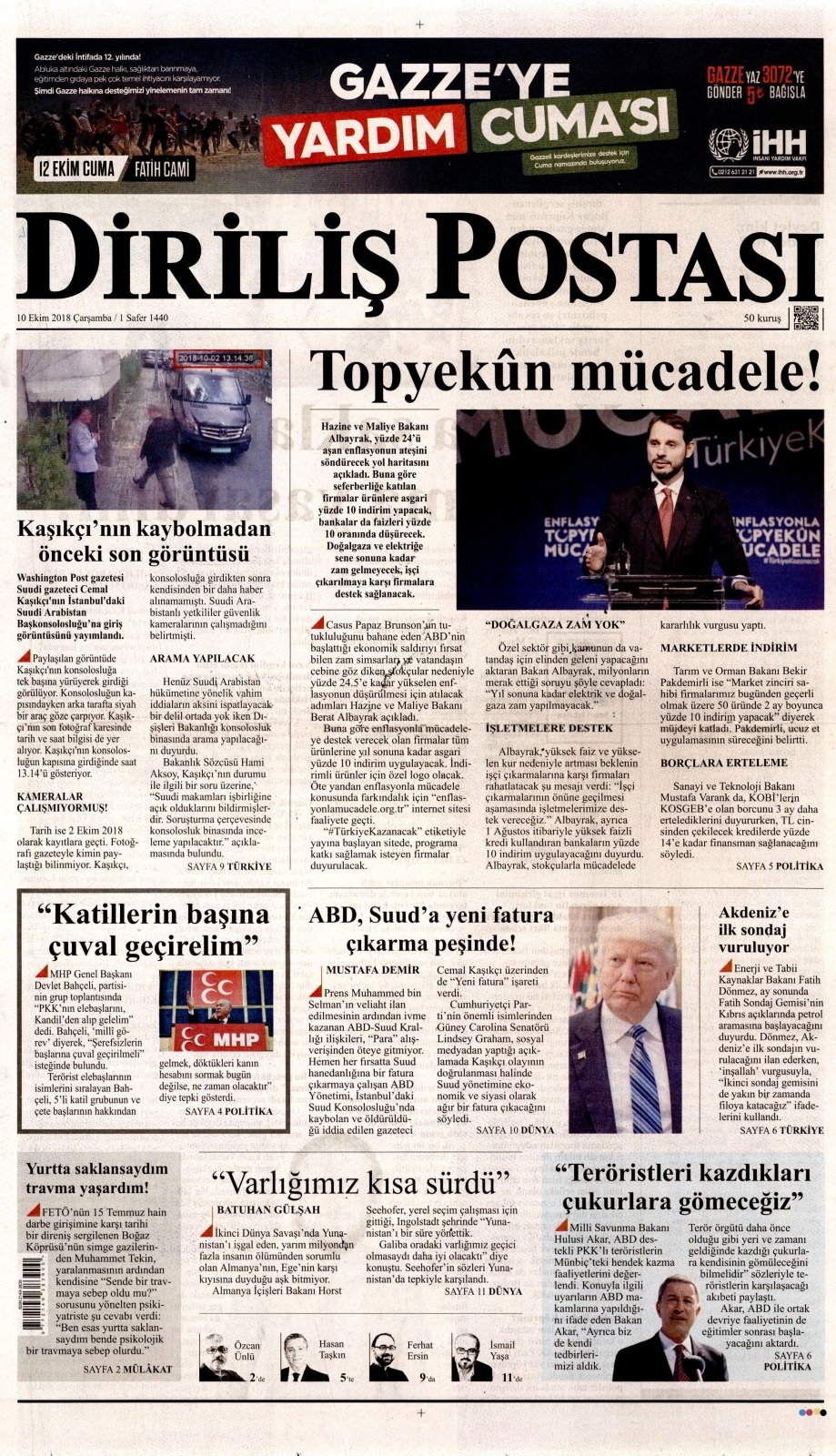 10 Ekim gazete manşetleri 16