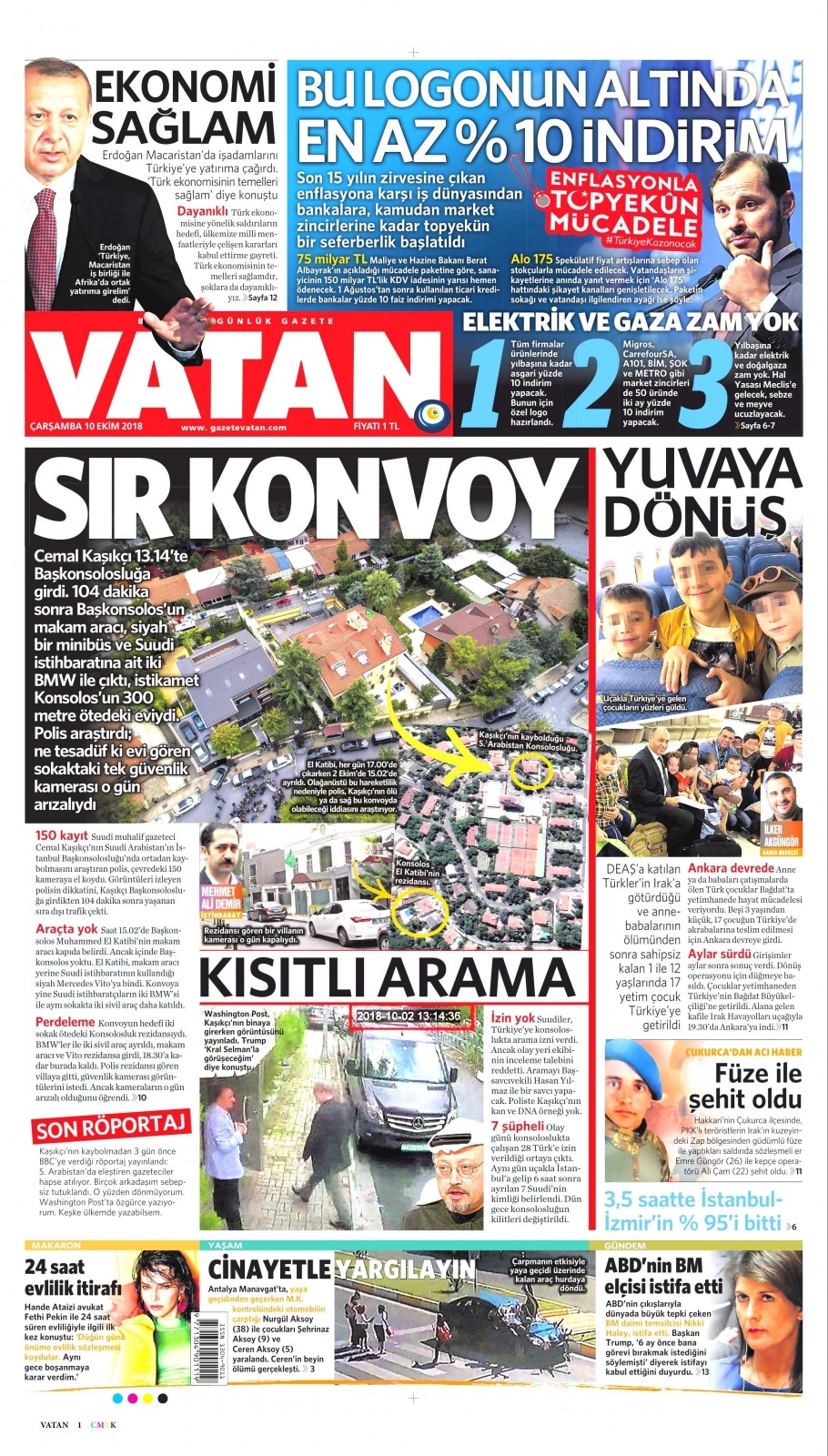 10 Ekim gazete manşetleri 3