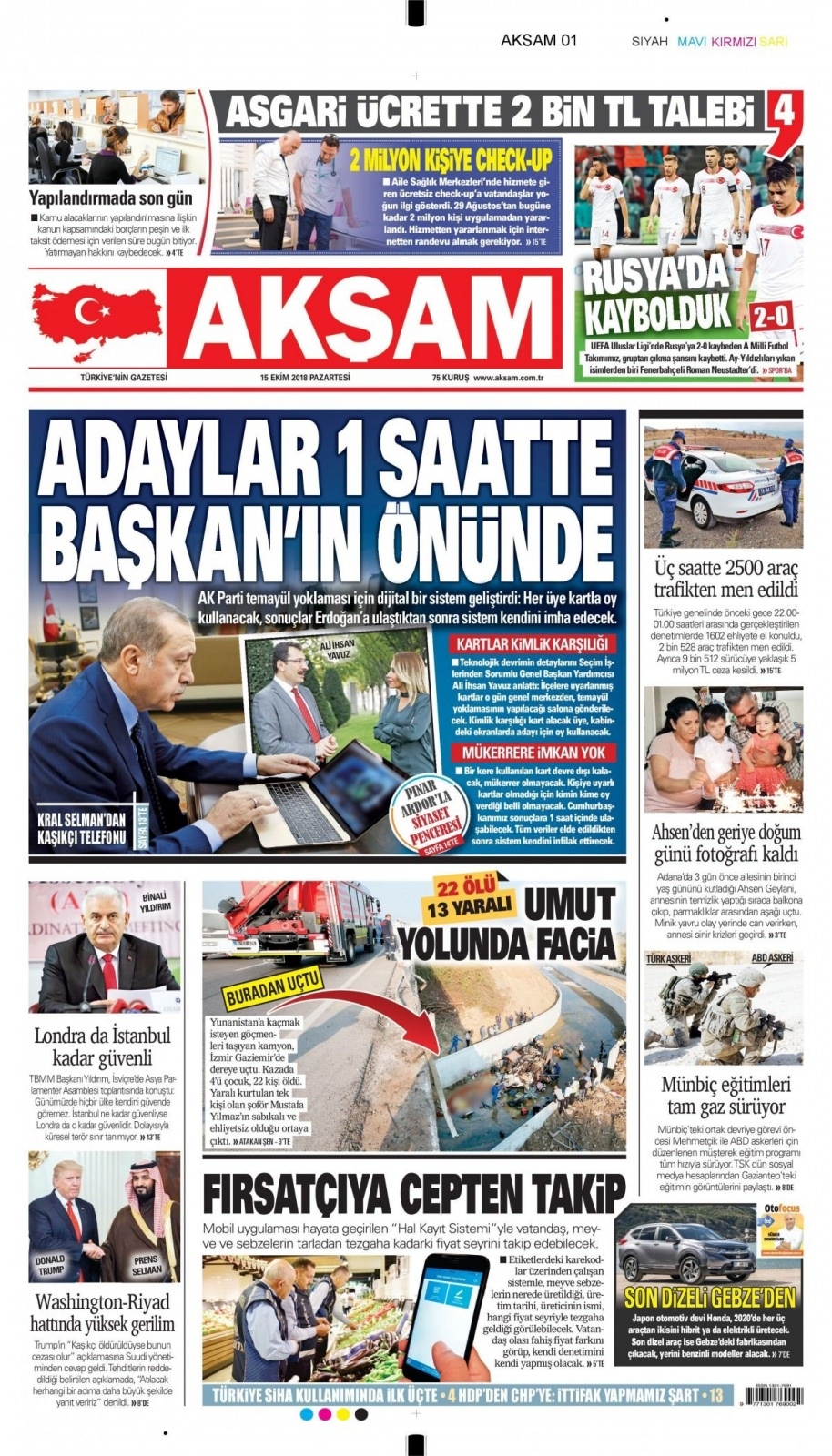 15 Ekim 2018 gazete manşetleri 10