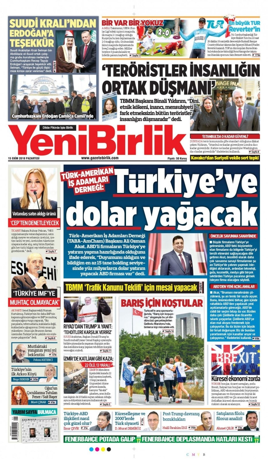 15 Ekim 2018 gazete manşetleri 20