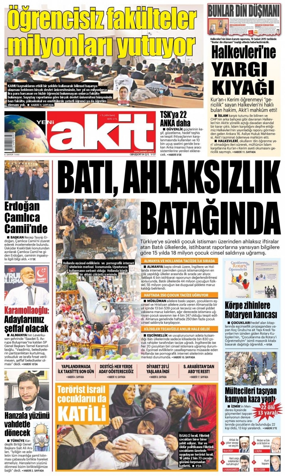15 Ekim 2018 gazete manşetleri 6