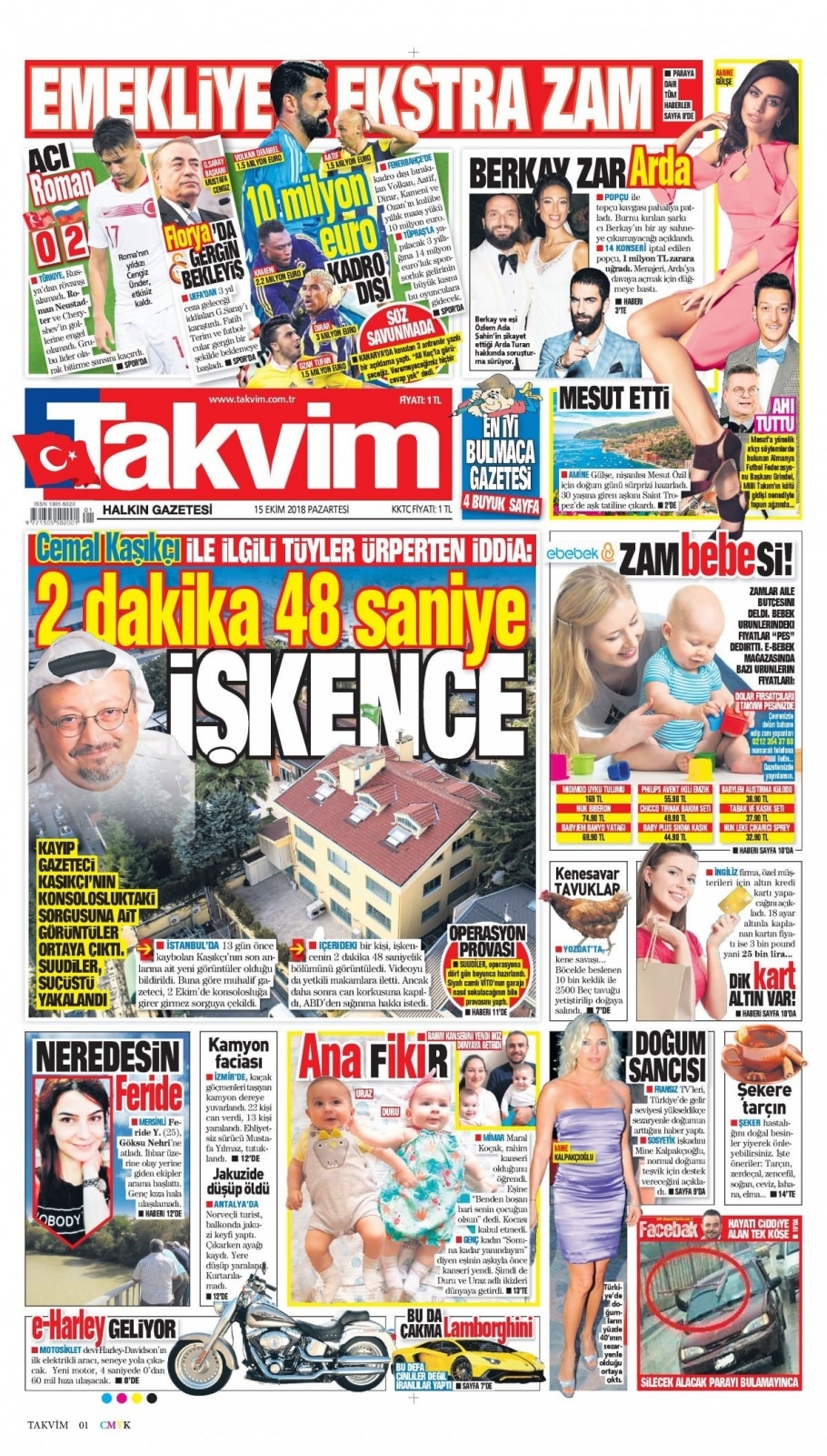 15 Ekim 2018 gazete manşetleri 8