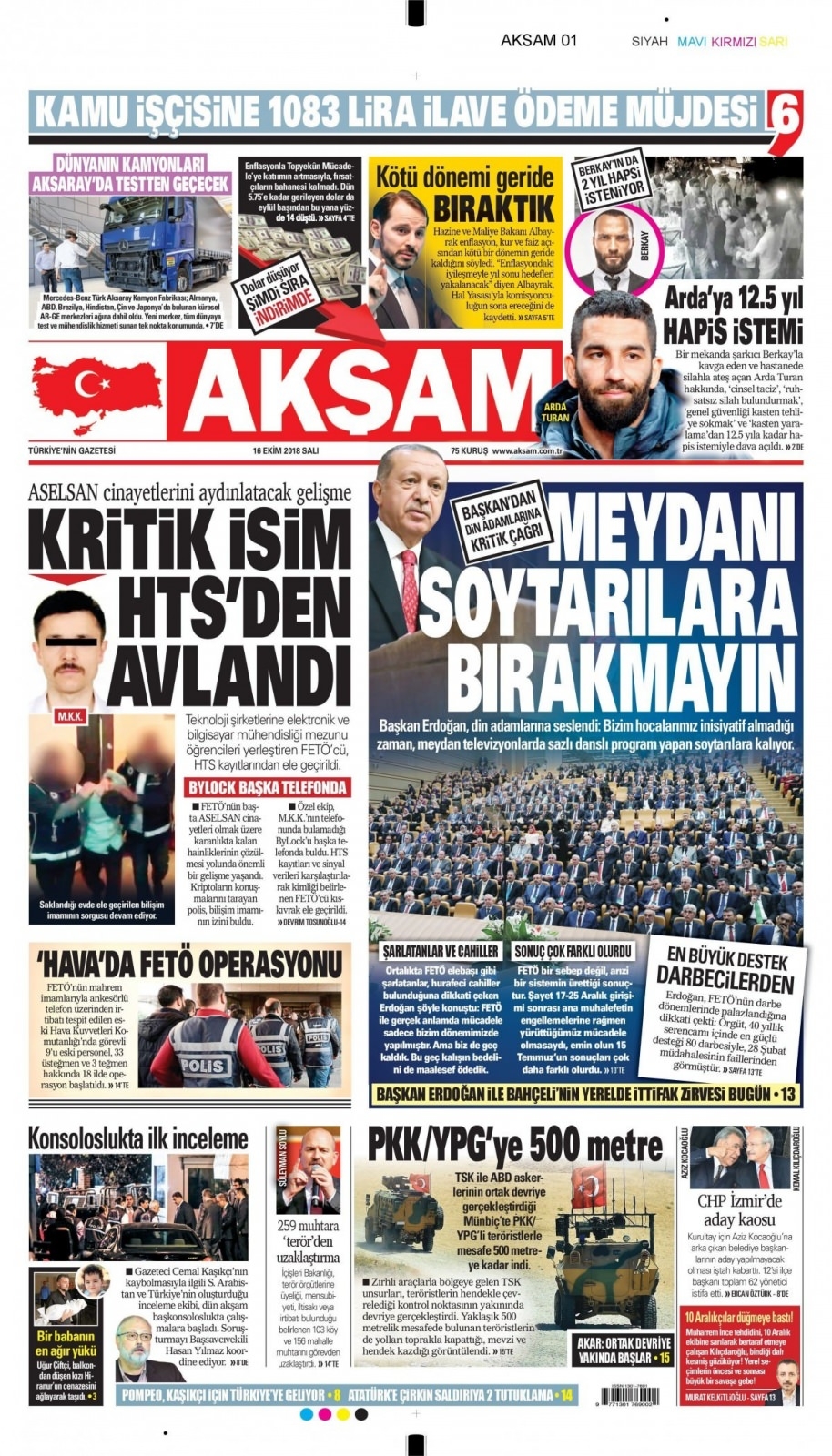 16 Ekim 2018 gazete manşetleri 10