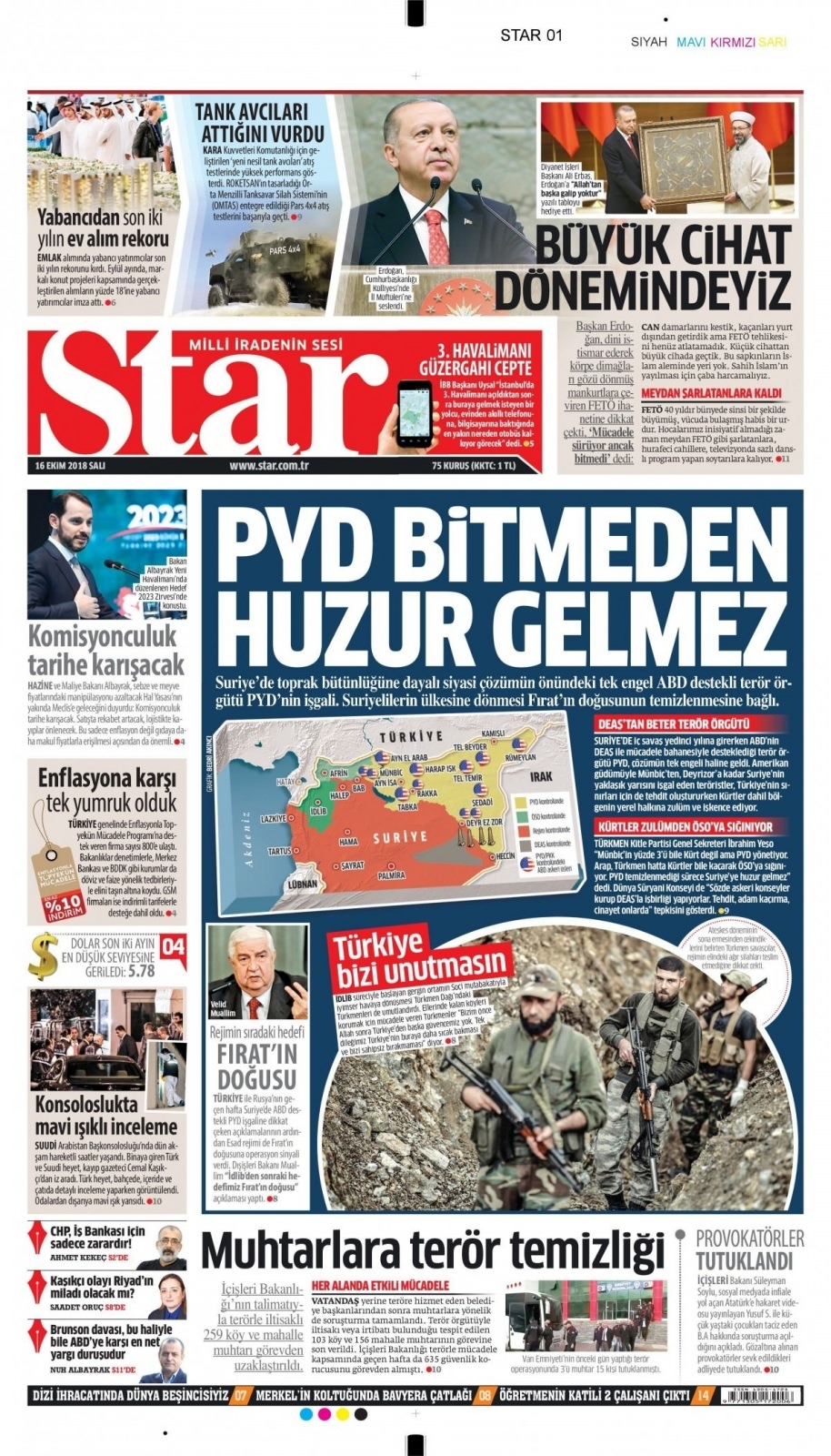 16 Ekim 2018 gazete manşetleri 2