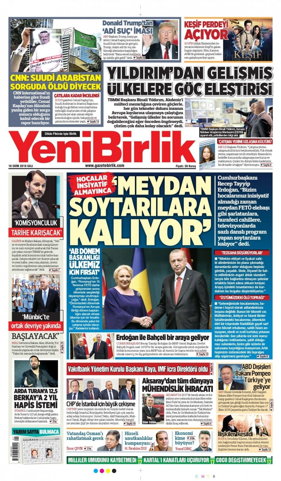16 Ekim 2018 gazete manşetleri 20