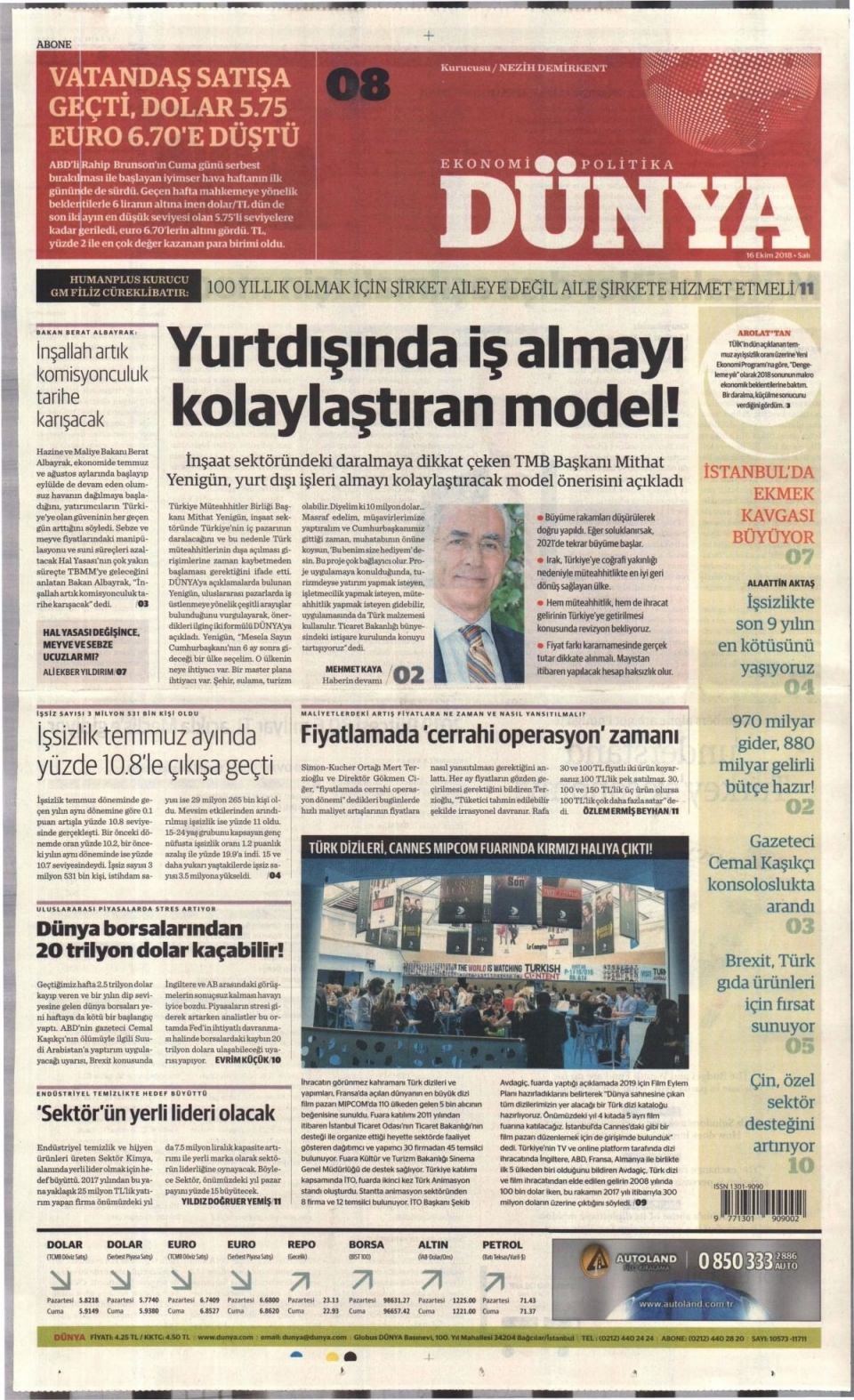 16 Ekim 2018 gazete manşetleri 23